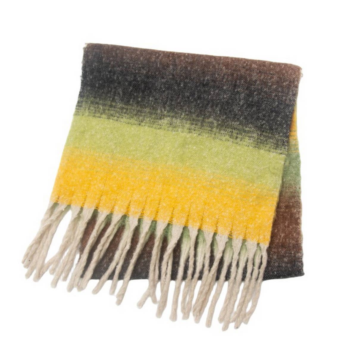 Gradient Chunky Tassel Scarf - Autumn and Winter