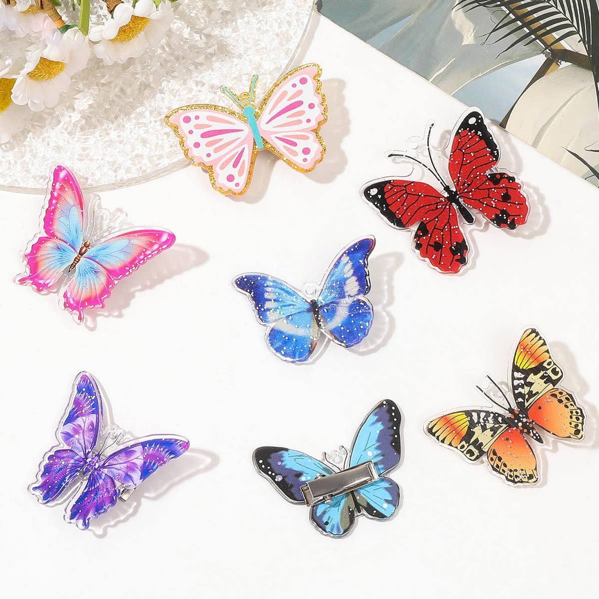 SILVER DOT IMITATION BUTTERFLY CUTE HAIRPIN_CWAHA1632