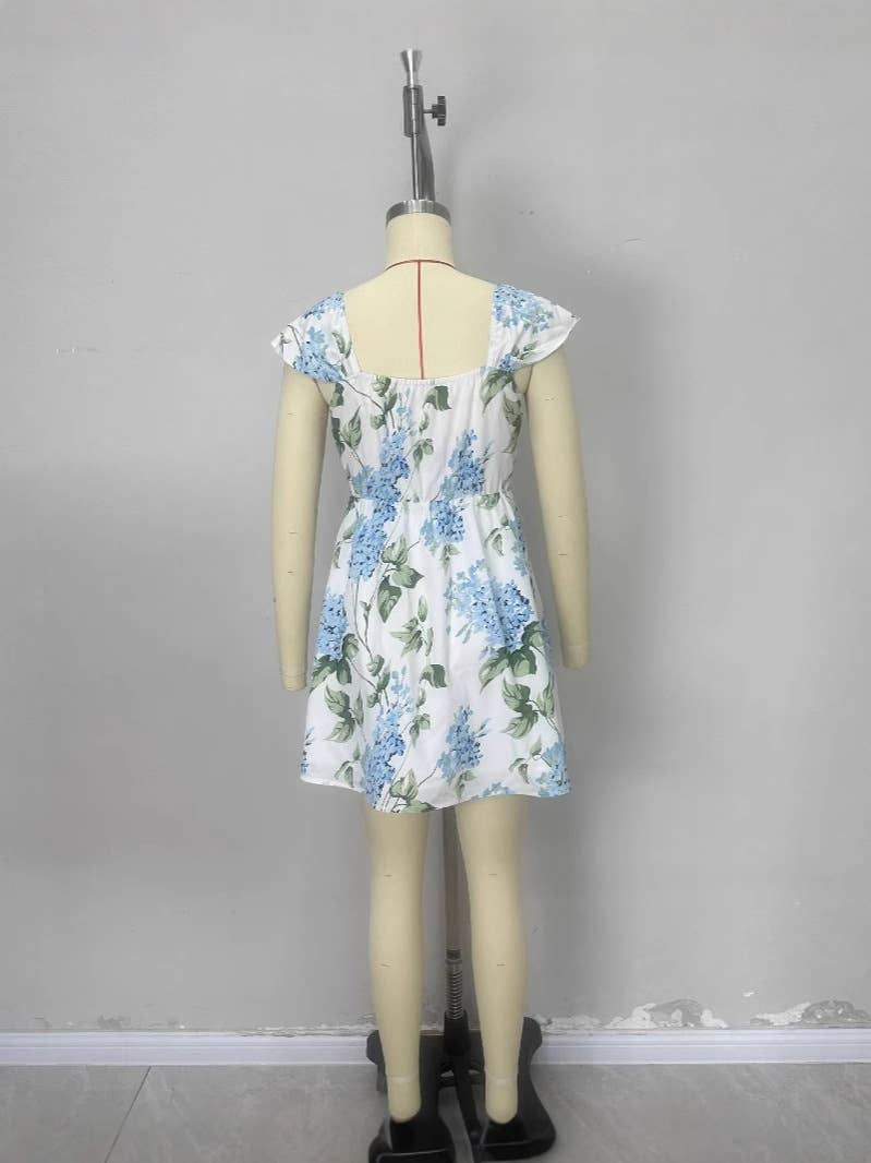 Printed color series fashionable slimming dress