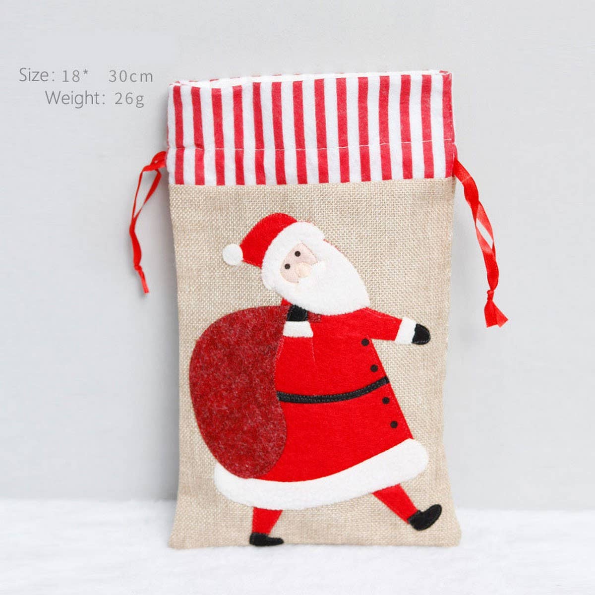 Burlap Embroidered Kids Christmas Gift Bag_CWAJE05393