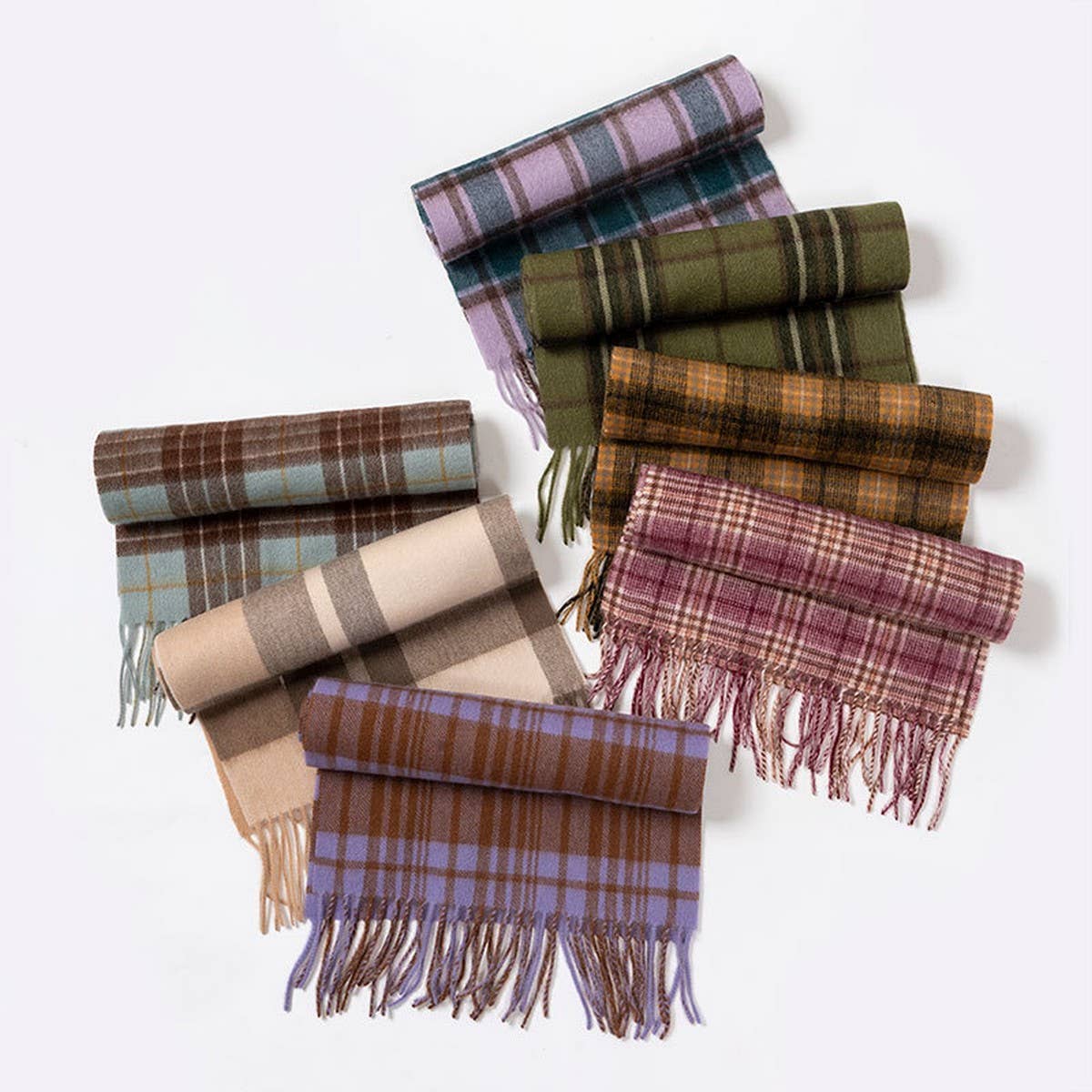 100% Wool Plaid Scarf - Unisex Warm Winter Wrap_CWASC2346