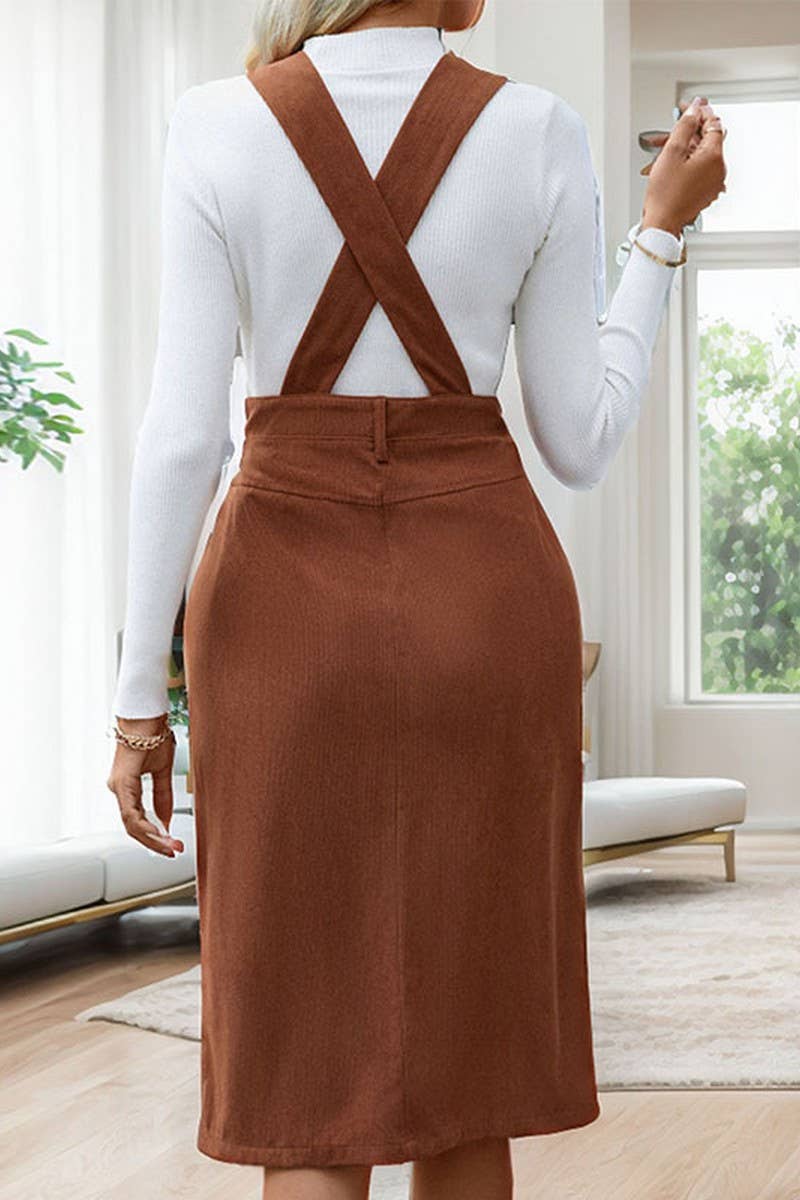 CWDTD0422_LONG AND VERSATILE SHOULDER STRAP SKIRT FOR WOMEN