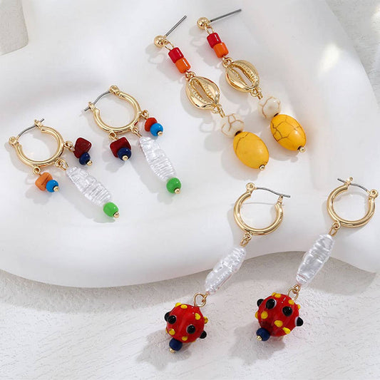 FASHION NATURAL STONE SHELL EARRINGS FOR WOMEN_CWAJE2955