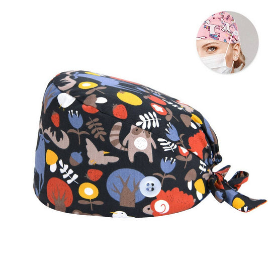 SWEATBAND COTTON PRINTED LACE-UP WORK HAT_CWAH3327