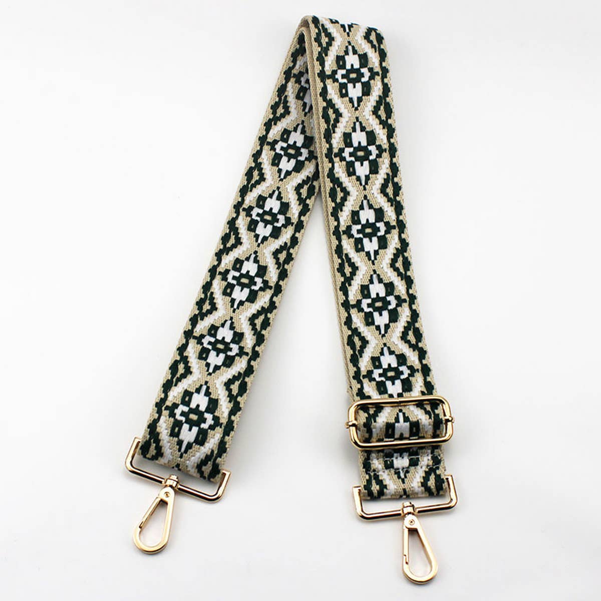 GEOMETRIC EMBROIDERY ADJUSTABLE BAG STRAP