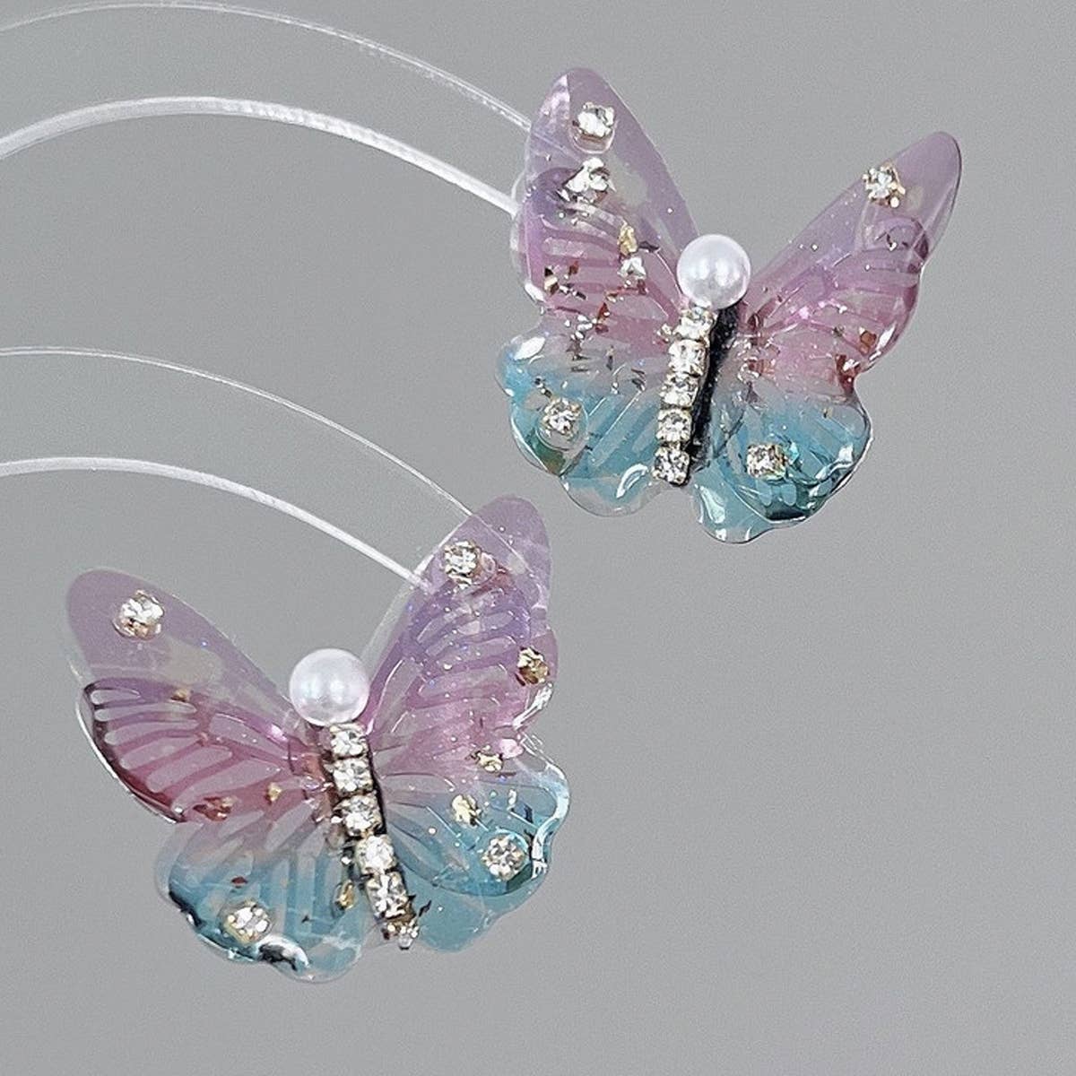 COLORFUL OIL PAINTING PEARL BUTTERFLY EARRINGS
