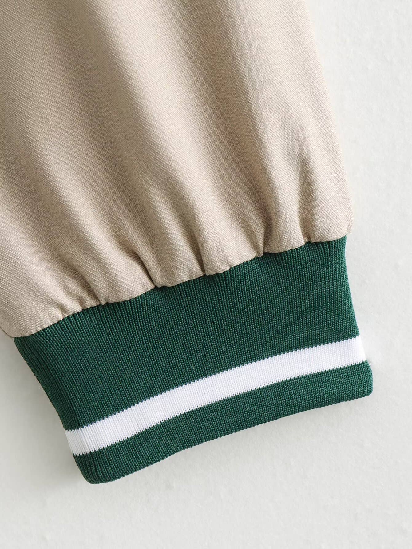 THREADED SUIT COLLAR ZIPPER JACKET