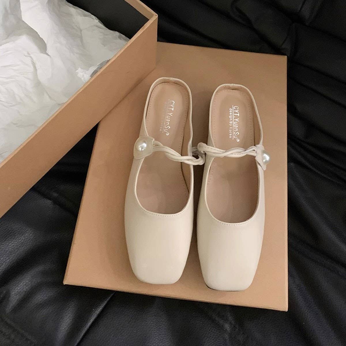 Silver Open-Toe Slip-On Flat Sandals for Women