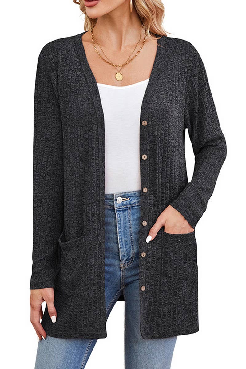 CWOCAL0569_Button Down Long Sleeve Casual Top