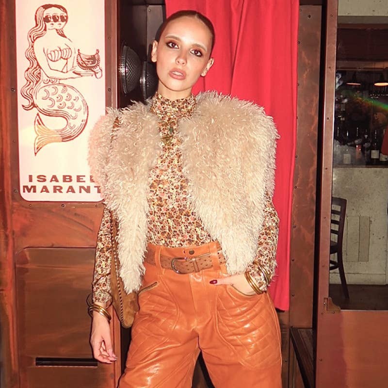 FASHION SOLID COLOR SLEEVELESS SHORT FURRY VEST