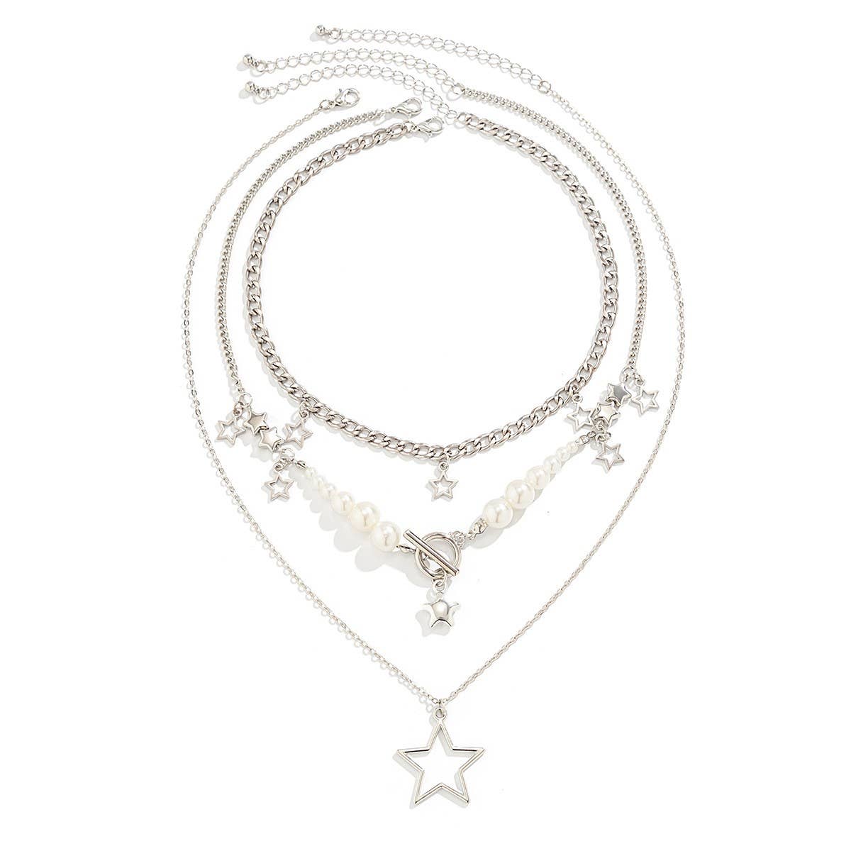 BEADED NECKLACE WITH STAR SHAPED PENDANT TASSELS_CWAJE1158