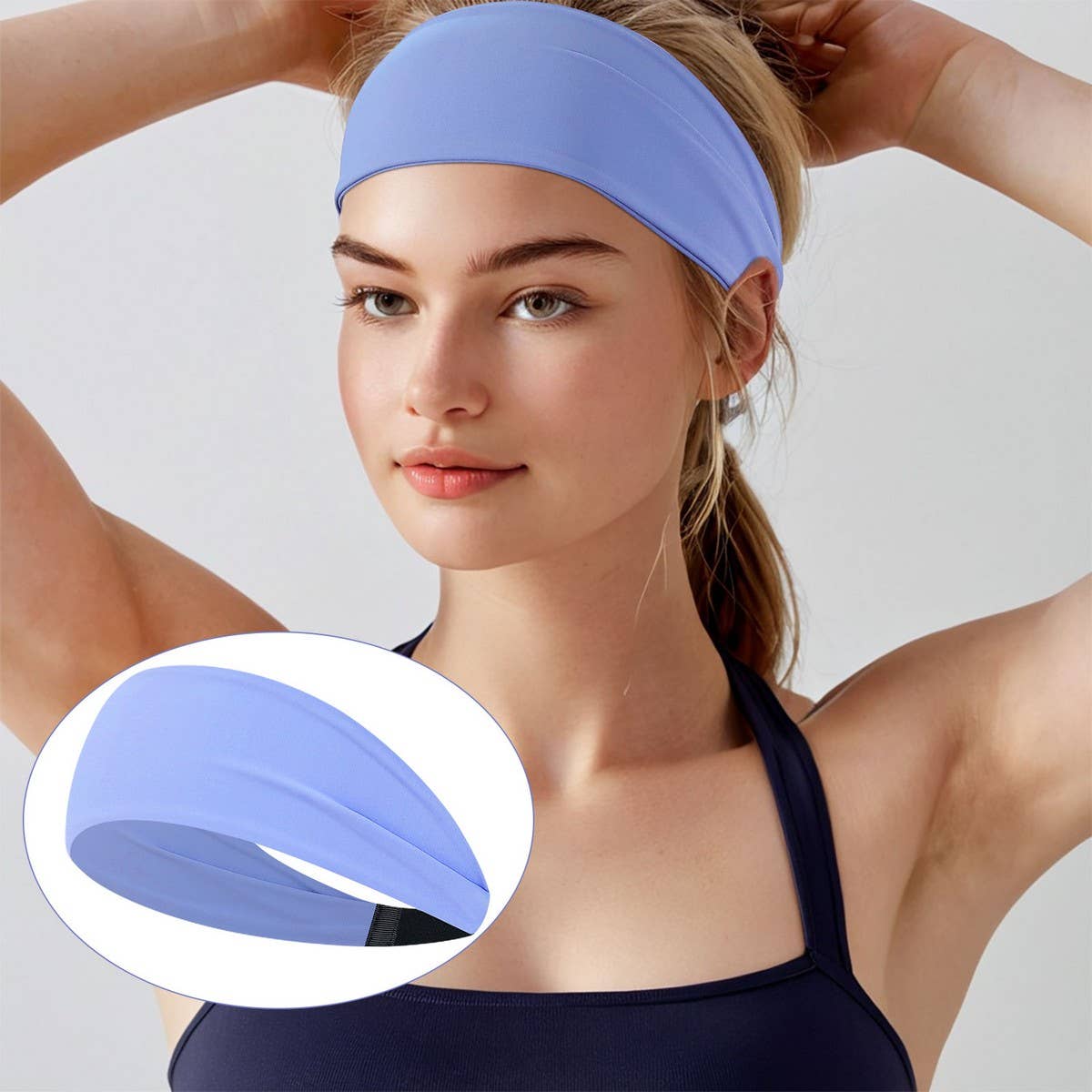 Wide Elastic Yoga Headband for Women Sweat-Wicking