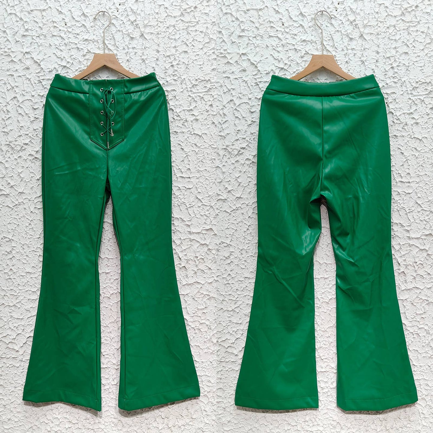 FIT HOTTIE FLARES WITH HIGH-WAISTED LEATHER PANTS