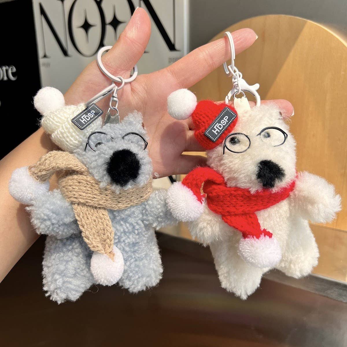 CUTE CREATIVE WOOL BEAR CAR KEYCHAIN BAG PENDANT