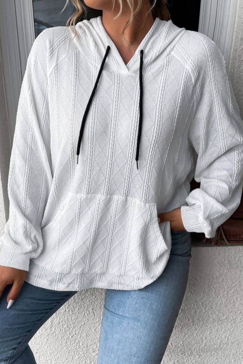 CWOHOL00634_SOLID COLOR HOODED LOOSE-FITTING SWEATSHIRT