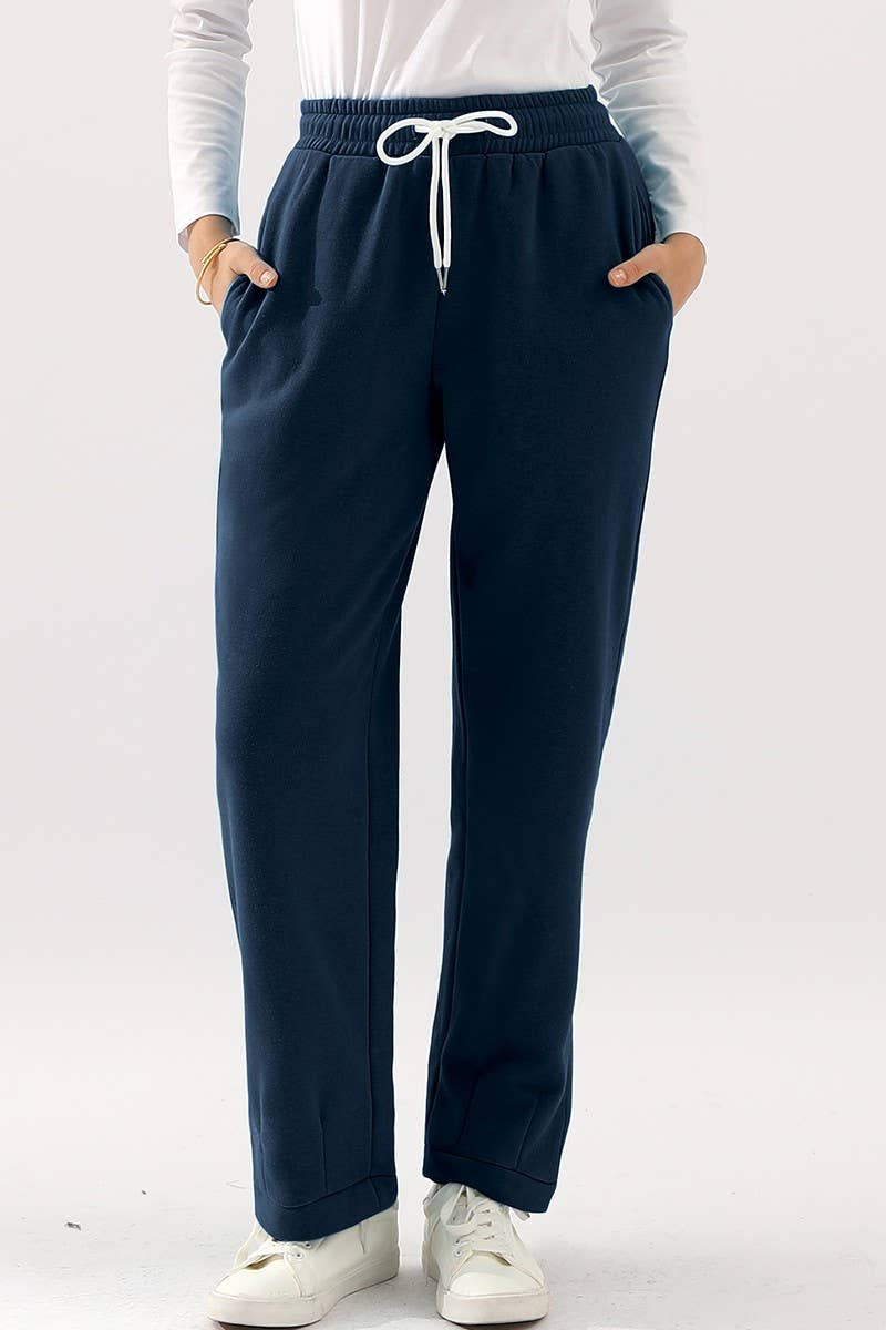 CWBLP392_HIGH WAISTED STRAIGHT WIDE LEG LONG SWEATPANTS