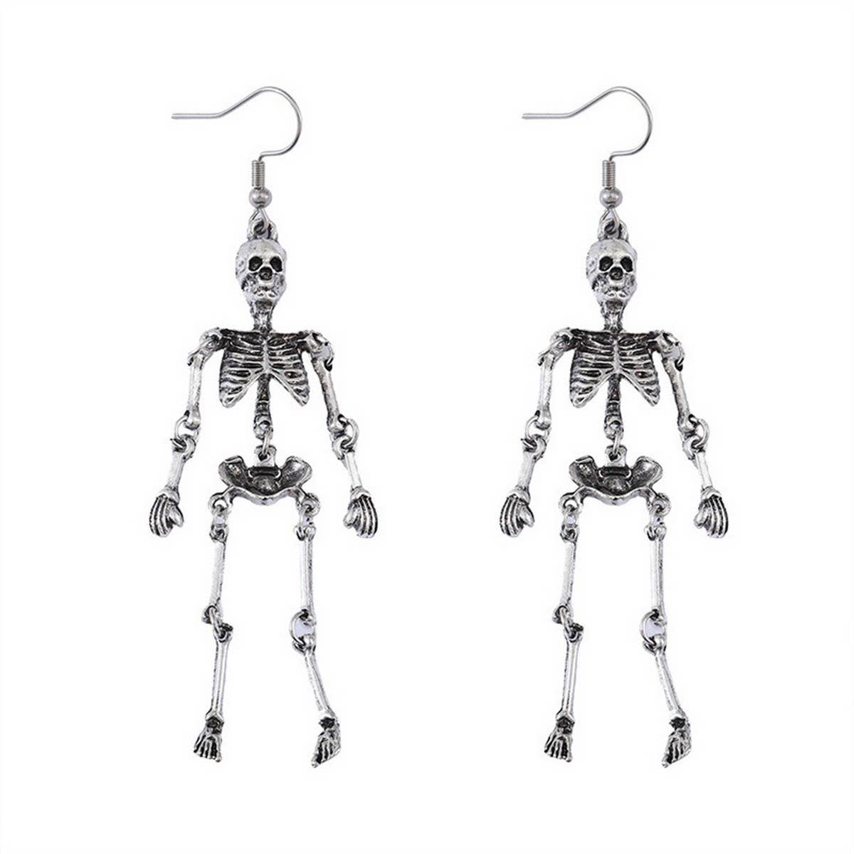 CREATIVE HALLOWEEN HUMAN SKULL VINTAGE EARRINGS