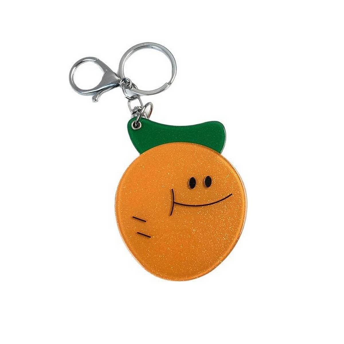 Creative Orange Mirror with Keychain Portable Cute