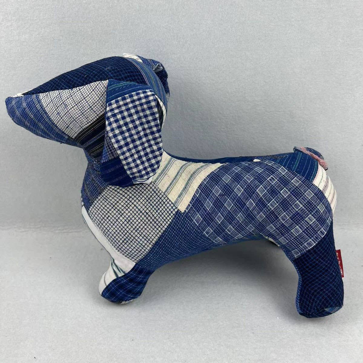 Handcrafted Indigo Patchwork Fabric Animal Doll