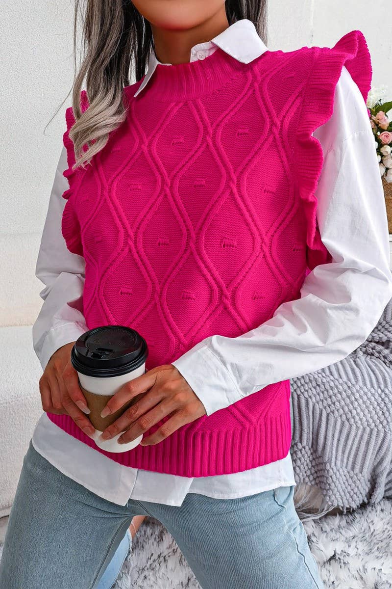 KNITTED PRISMATIC VEST SWEATER_CWOSWL1750