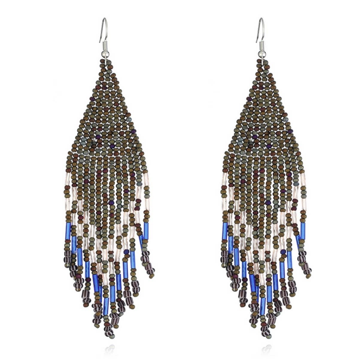 BOHEMIAN TASSELS DANGLE EARRINGS BEADED_CWAJE0754