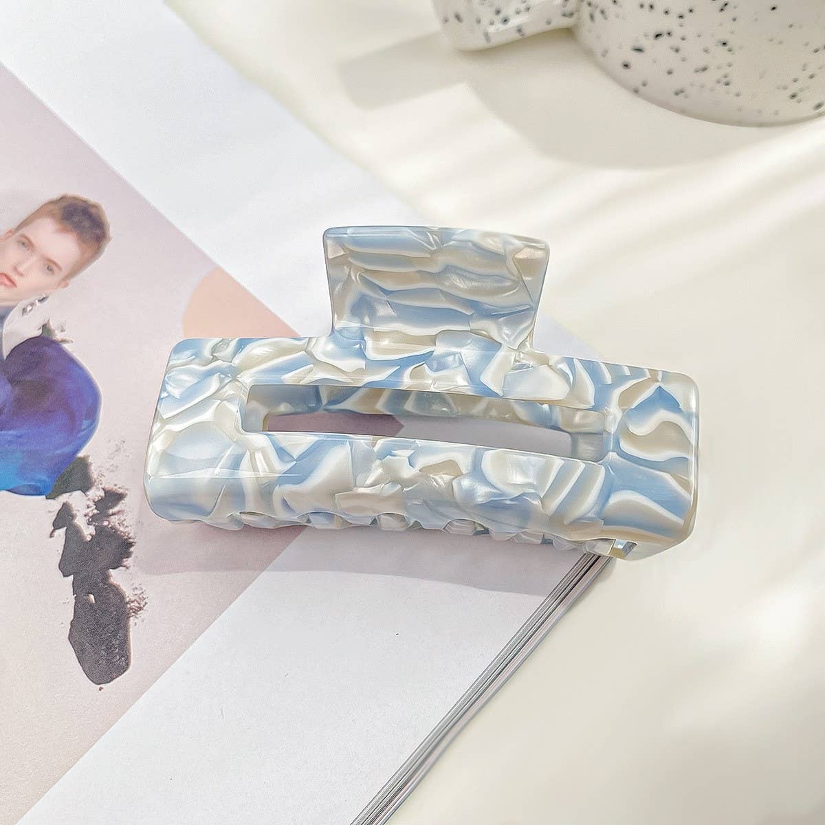 Elegant Square Hair Claw - Medium Acetate Clip_CWAHA1483