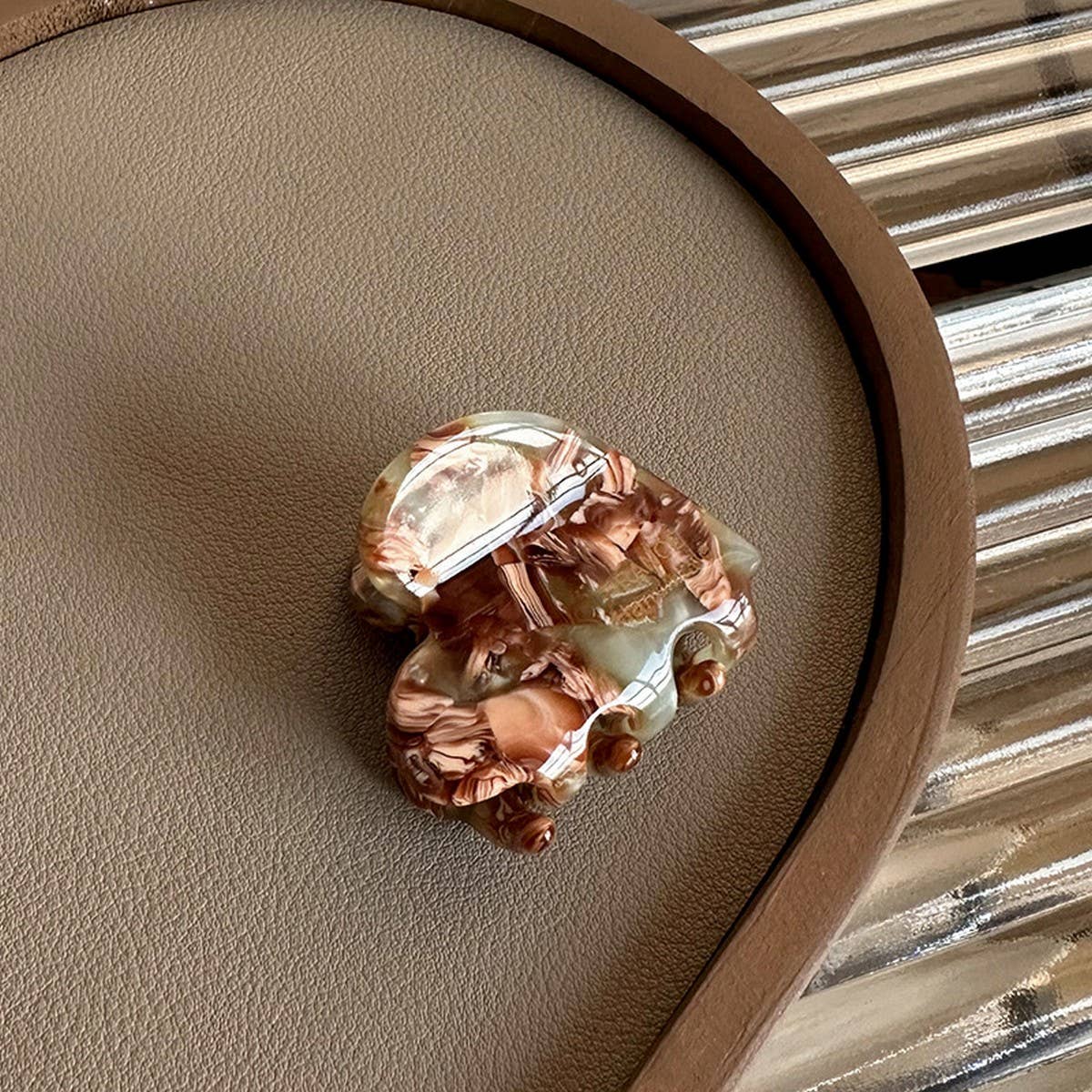 Mini Heart Acetate Hair Claw - French Chic Clip