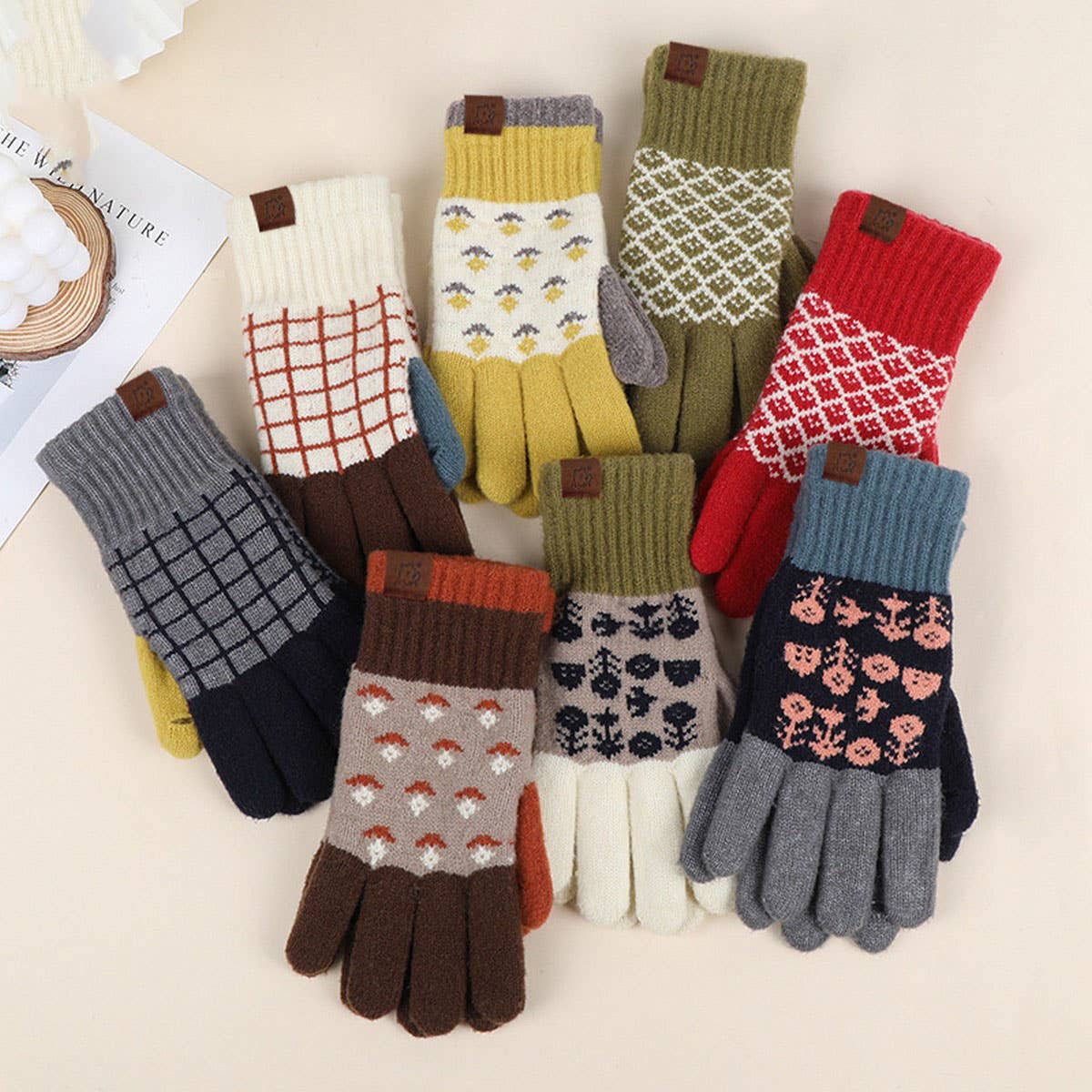 Self-Heating Knit Gloves ? Cute & Warm Design_CWAG0373