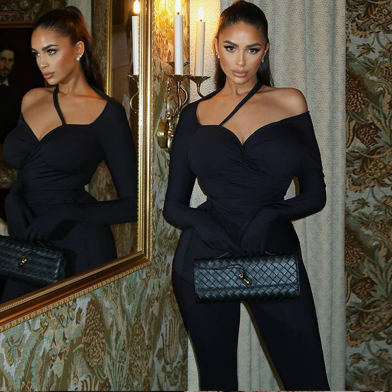 SLIM-FIT ROMPER WITH SHOULDER AND ANTICLINE STRAP