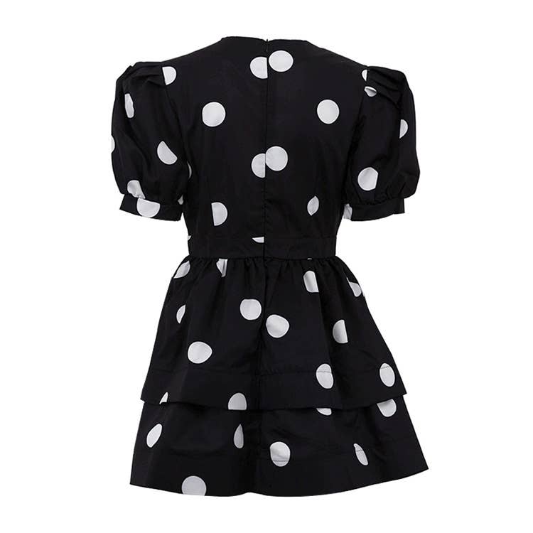 Sexy deep V-polka dot A-line dress