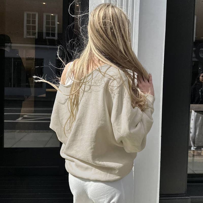 VINTAGE DIGITAL PRINT LOOSE CREW NECK HOODIE