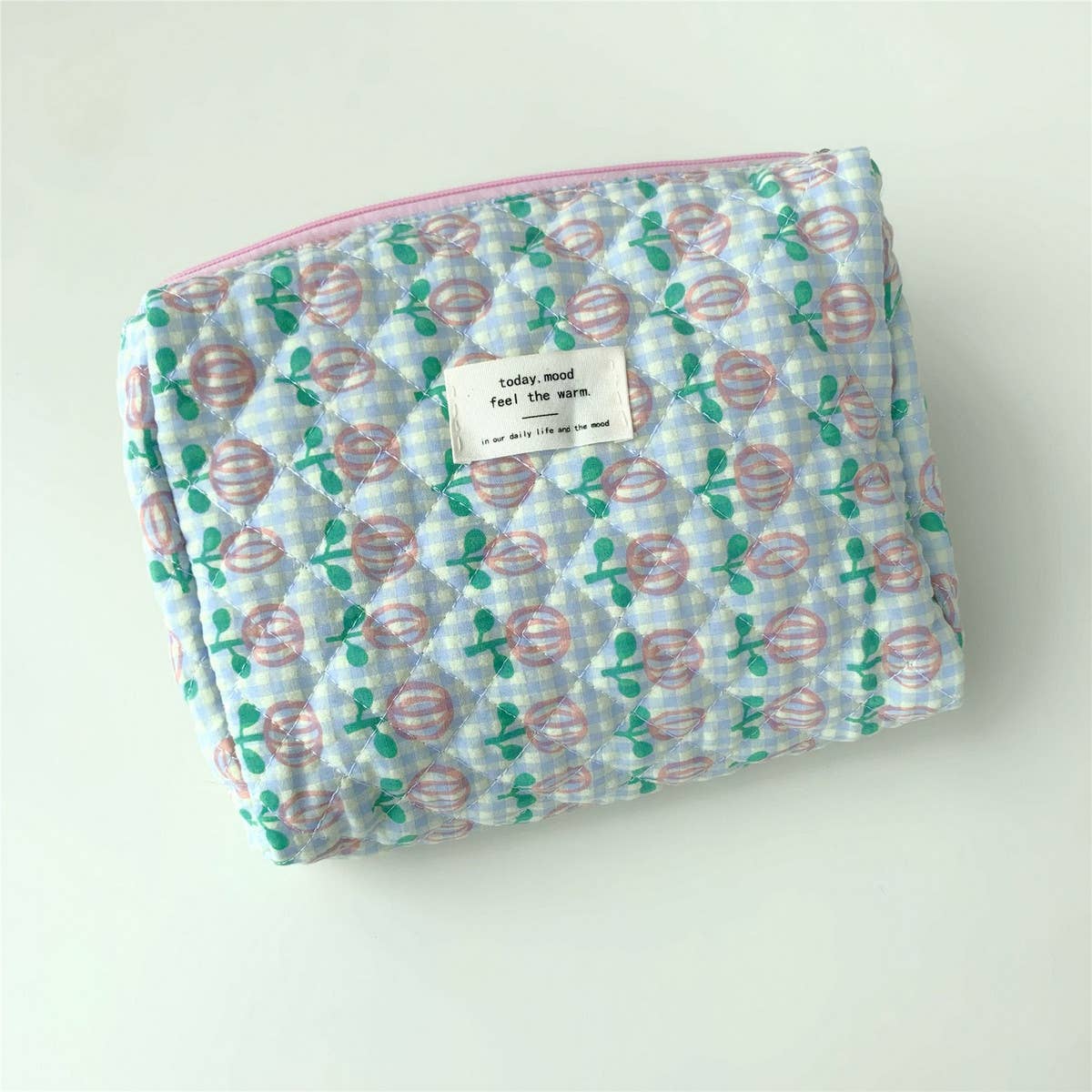 HANDHELD COSMETIC BAG WITH FLORAL PATTERN_CWAB1033