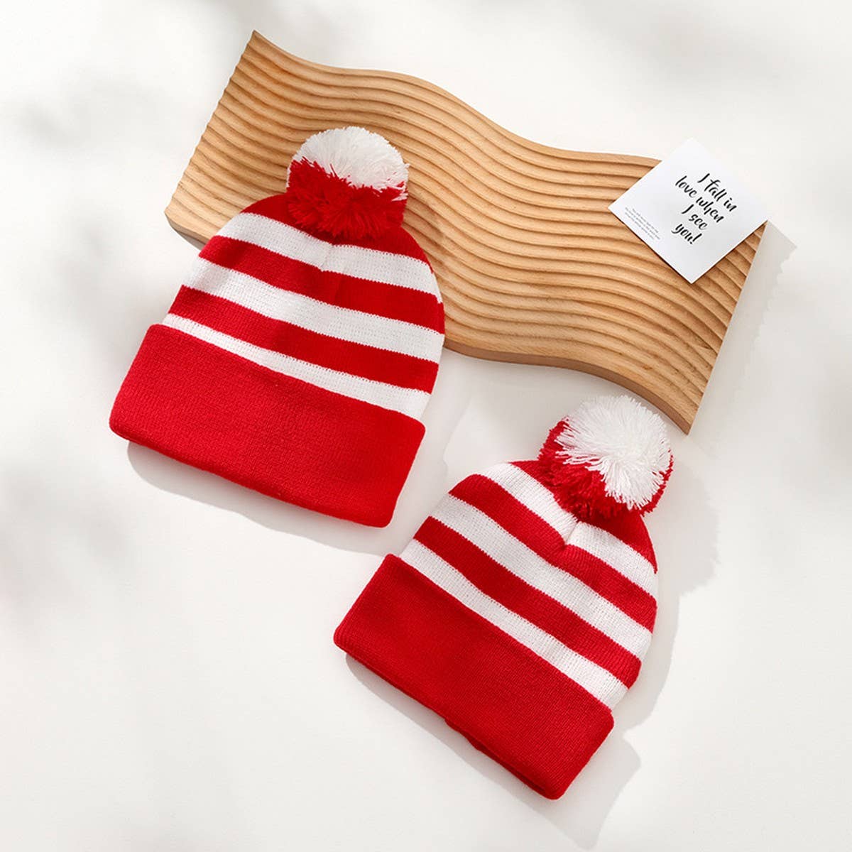 CWMS02754_CHRISTMAS STRIPED KNIT BEANIE HAT