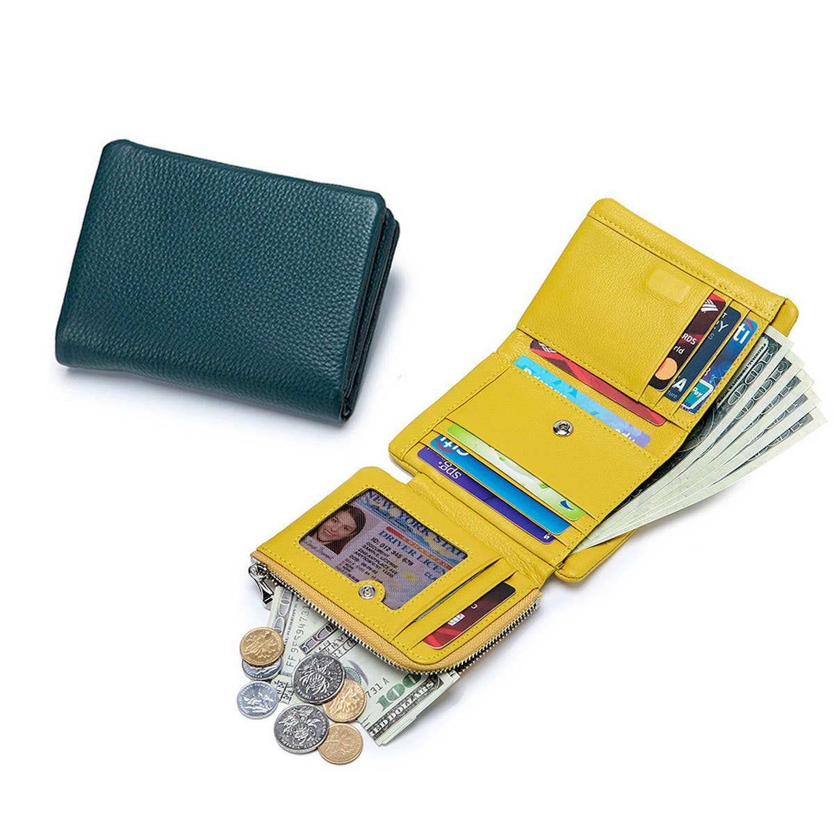 CAPACITY FIRST LAYER COWHIDE TRIFOLD LEATHER WALLET_CWAB3820