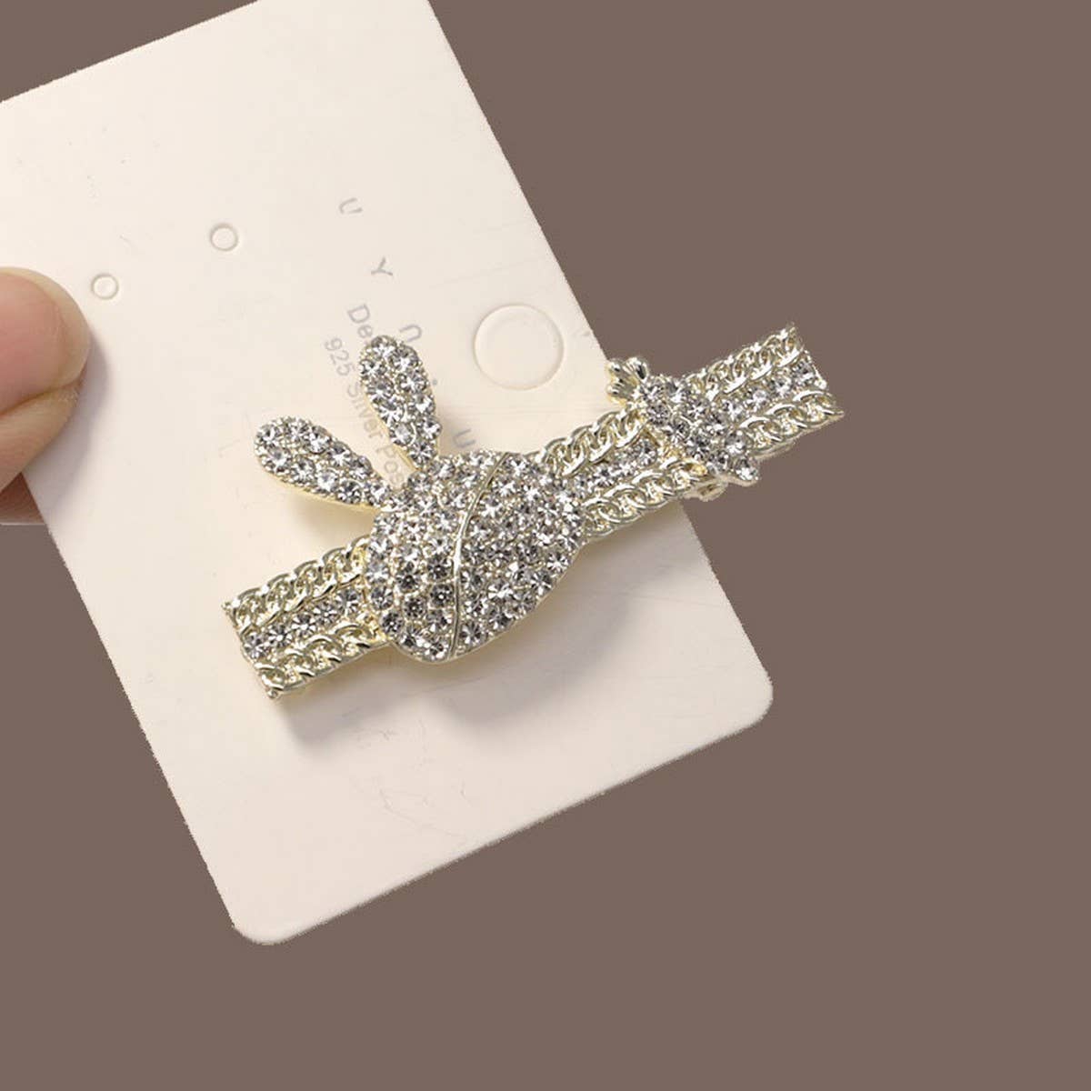 RHINESTONE CUTE RABBIT CARROT DUCKBILL HAIRPIN