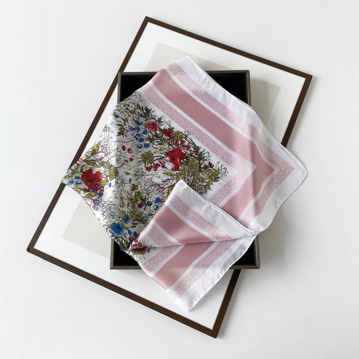 Elegant Polka Dot Satin Silk Scarf