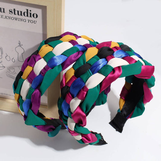 BOHEMIAN WIDE-BRIMMED COLORFUL TWIST HEADBAND_CWAHA2193