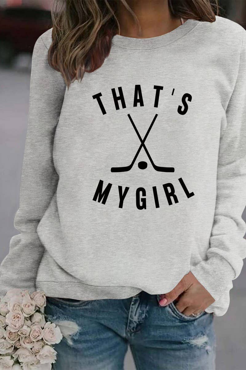 WOMEN HOCKEY GAME DAY PRINTING LONG SLEEVE TOP_CWTSTL0454