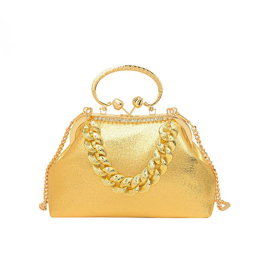 Fashionable candy-colored thick chain handbag