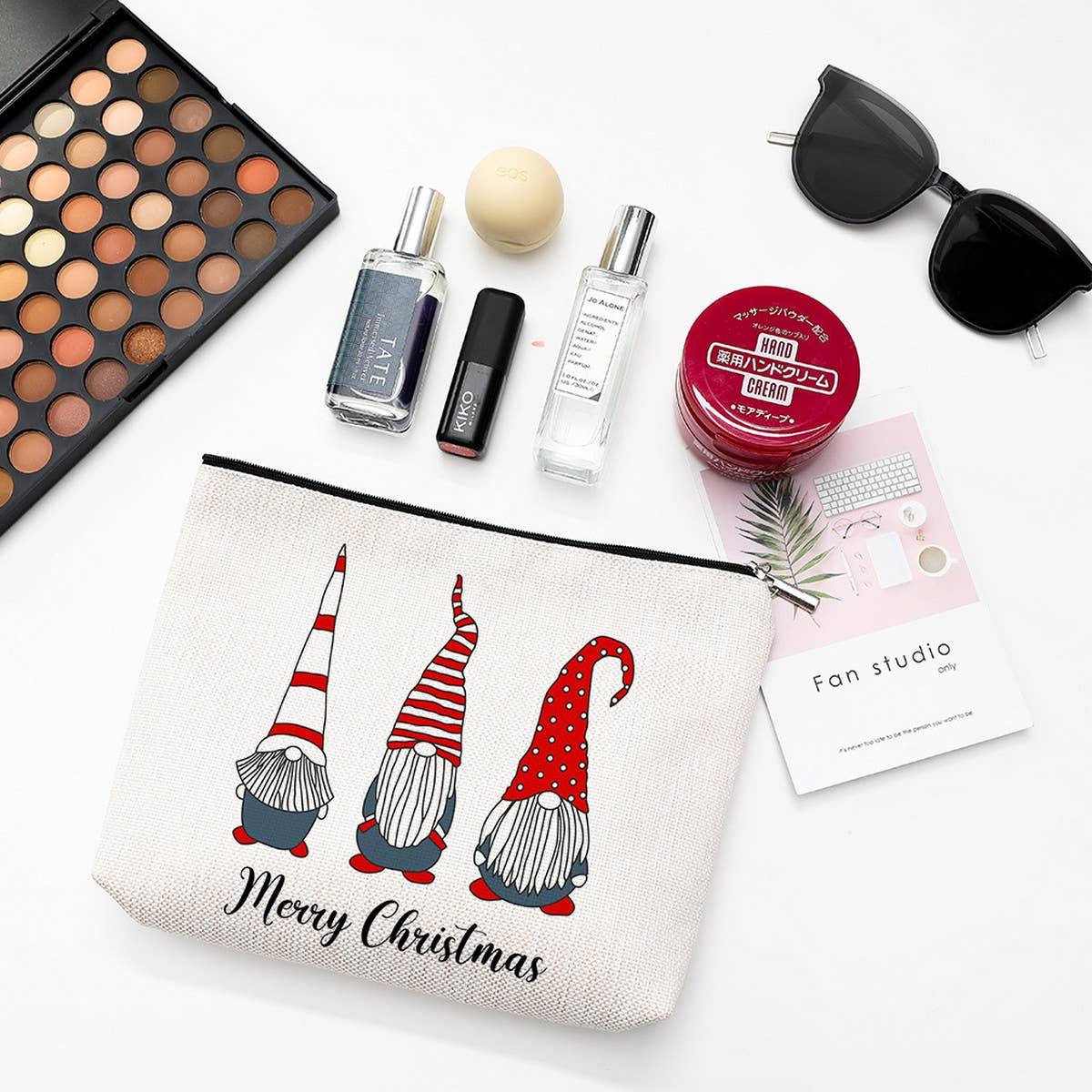 SIMPLE SNOWMAN TOILETRIES PRINTED COSMETIC BAG_CWAB1786