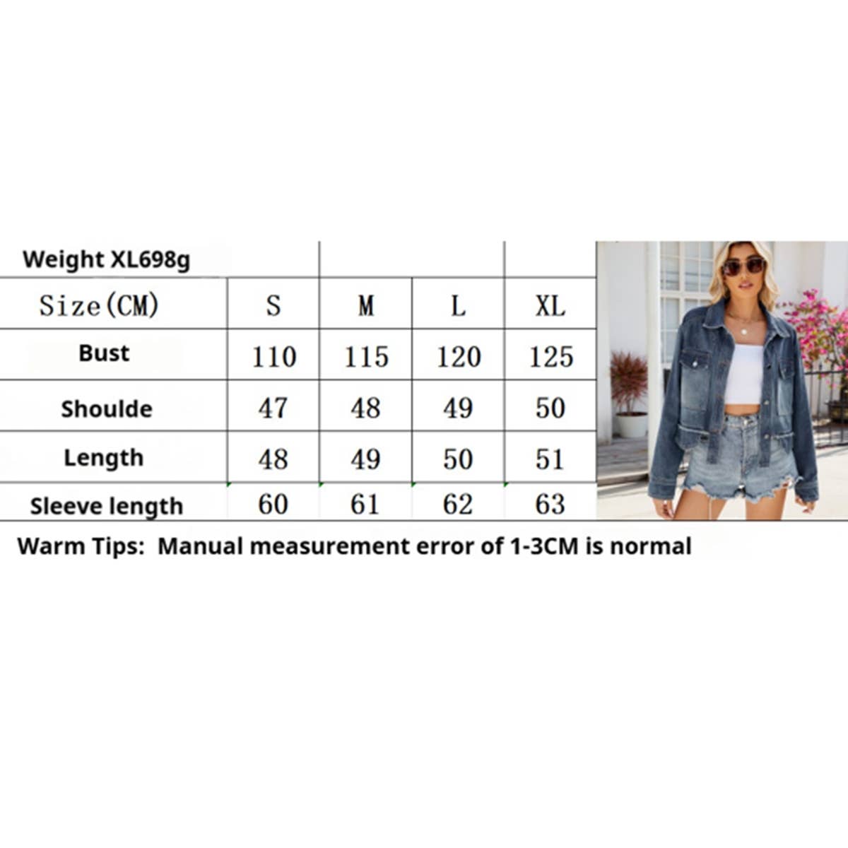 Casual Washed Short Jean Jacket with Frayed Edges_CWOCO1212