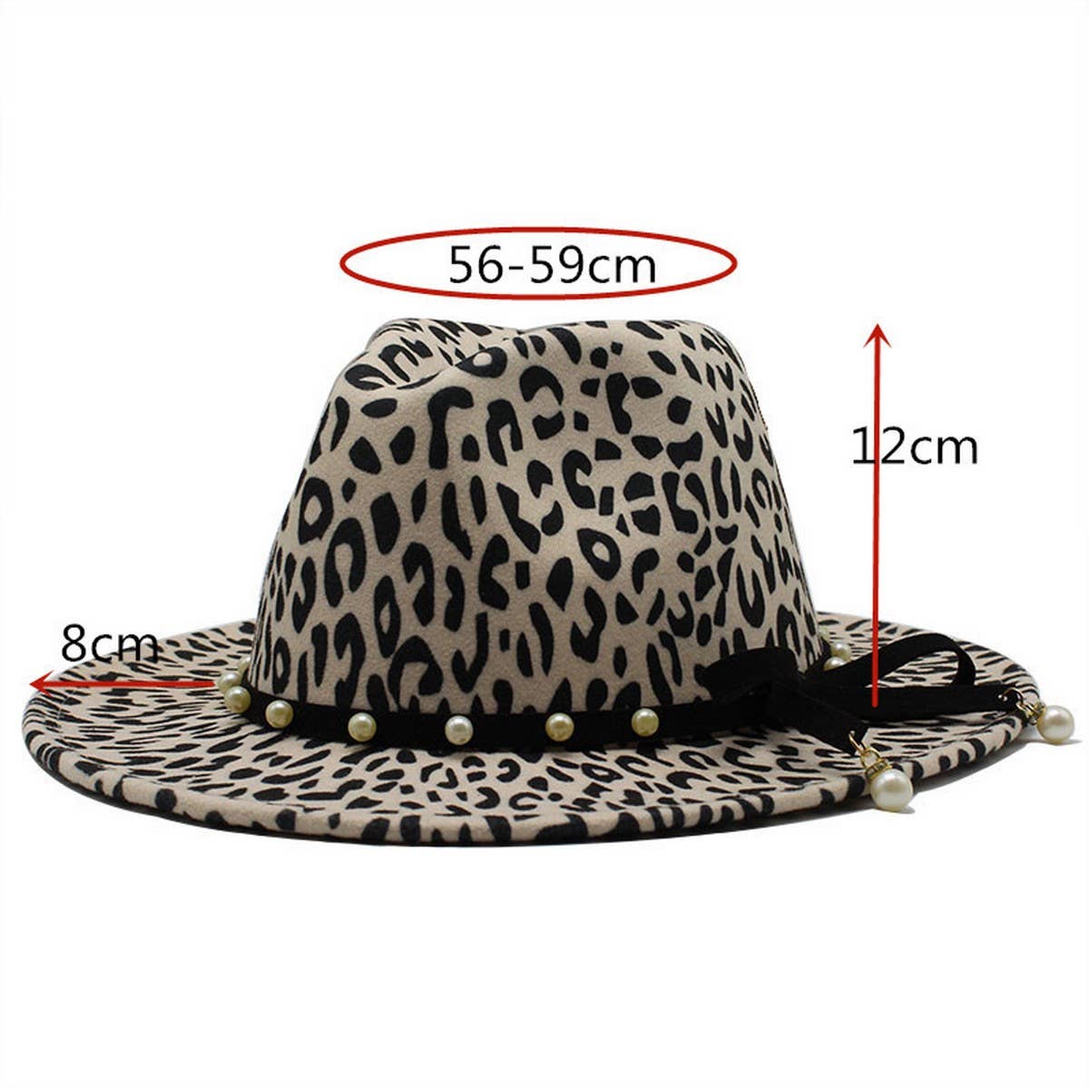LEOPARD PRINT JAZZ HAT WOOLEN HAT WIDE BRIM HAT_CWAH2610