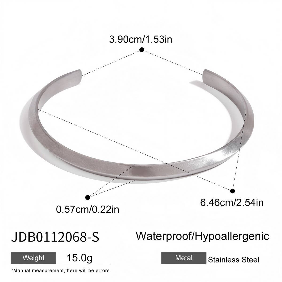 18K GOLD SMOOTH OPEN CUFF IN STAINLESS STEEL_CWAJE4785