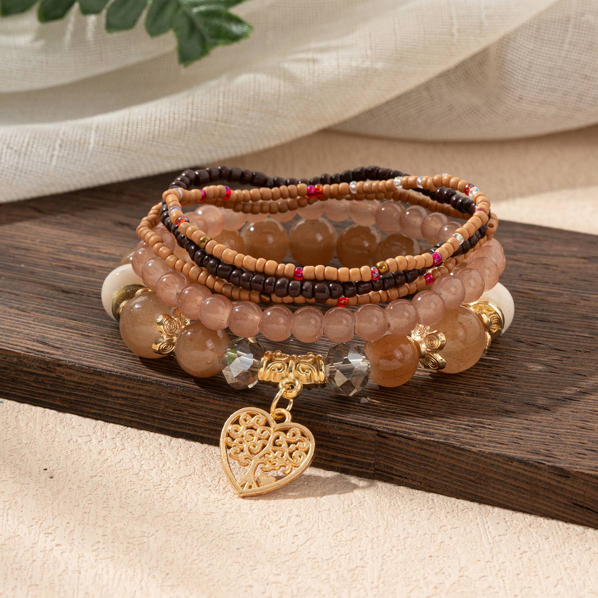 CRYSTAL MULTI-LAYER BEADED FASHION BRACELET