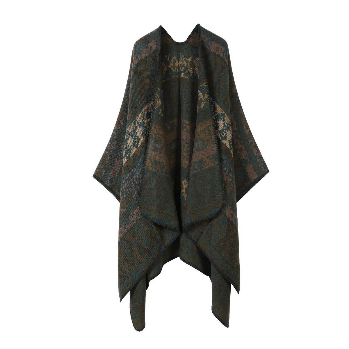 FLORAL CAPE FAUX CASHMERE WARM SCARF SHAWL