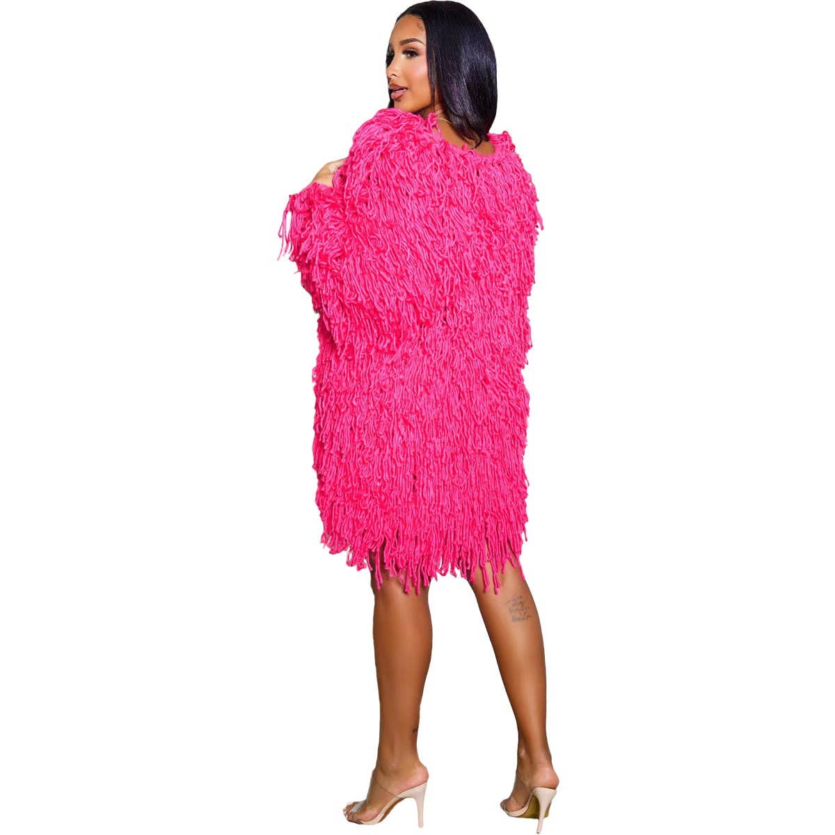 WOMEN FASHION HOLLOWED OUT TASSEL CARDIGAN