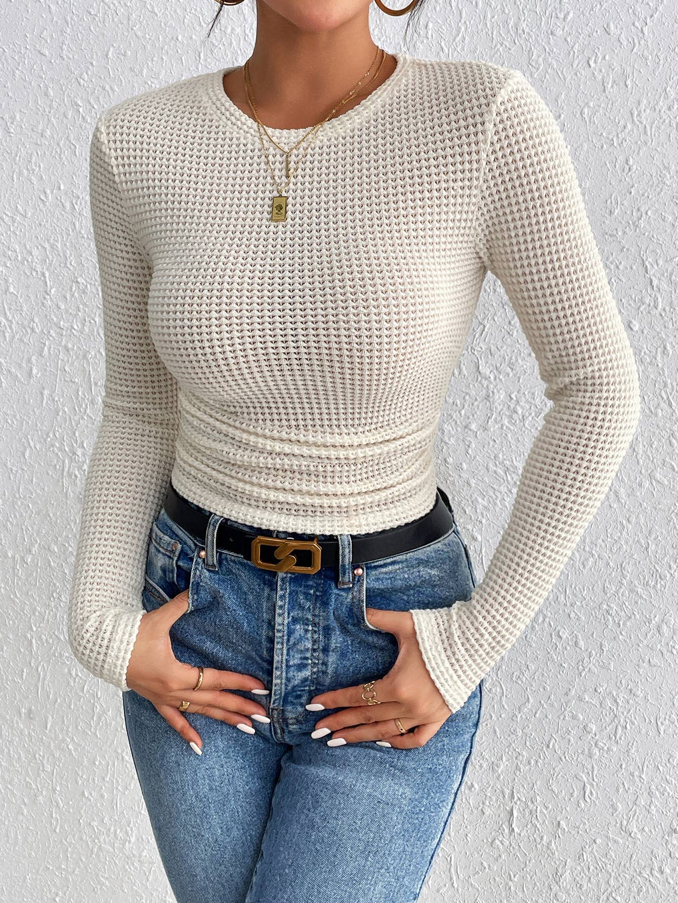 SHORT TIGHT SEXY SQUARE NECK KNITWEAR