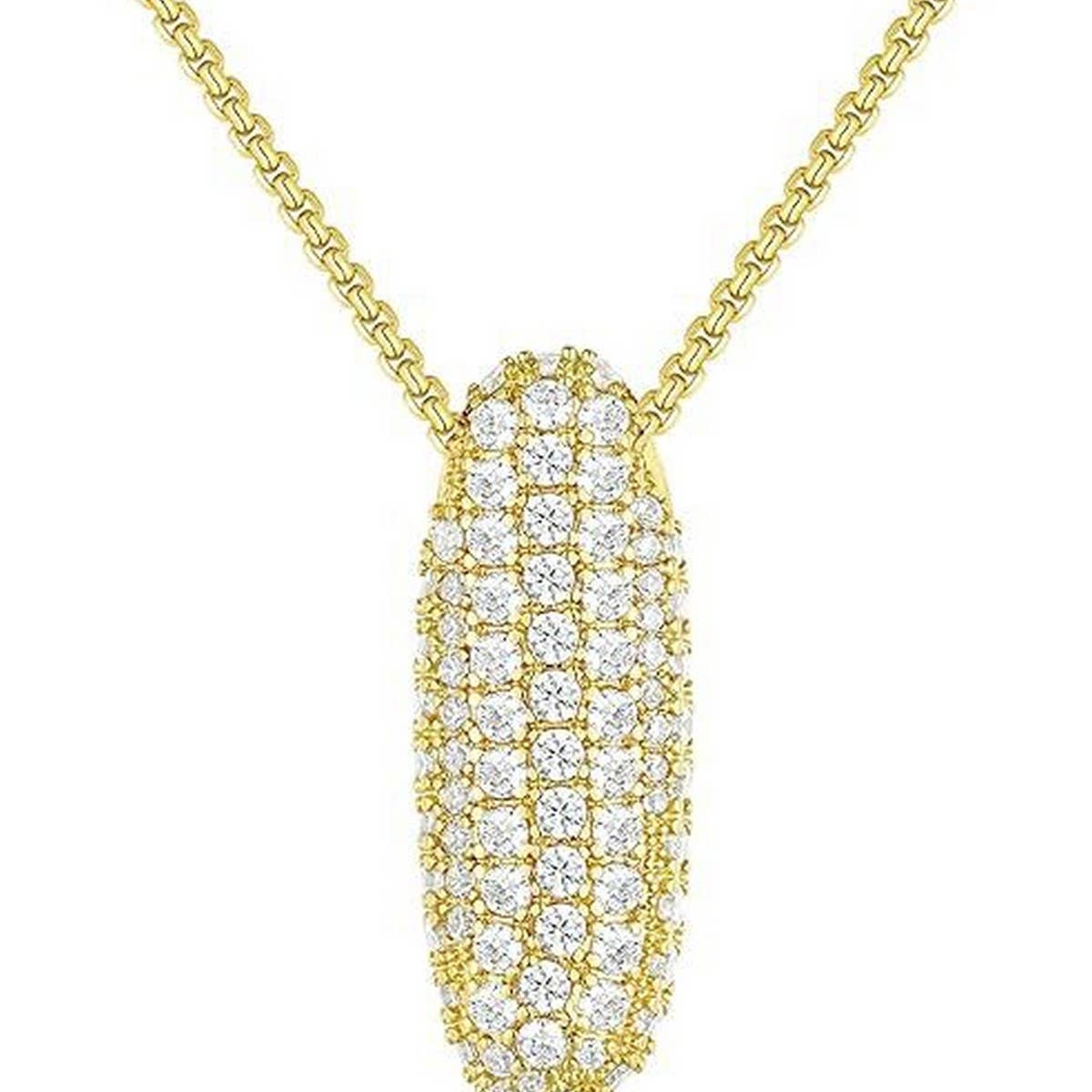 26 Letters Necklace - Copper Zirconia Pendant_CWMM5864