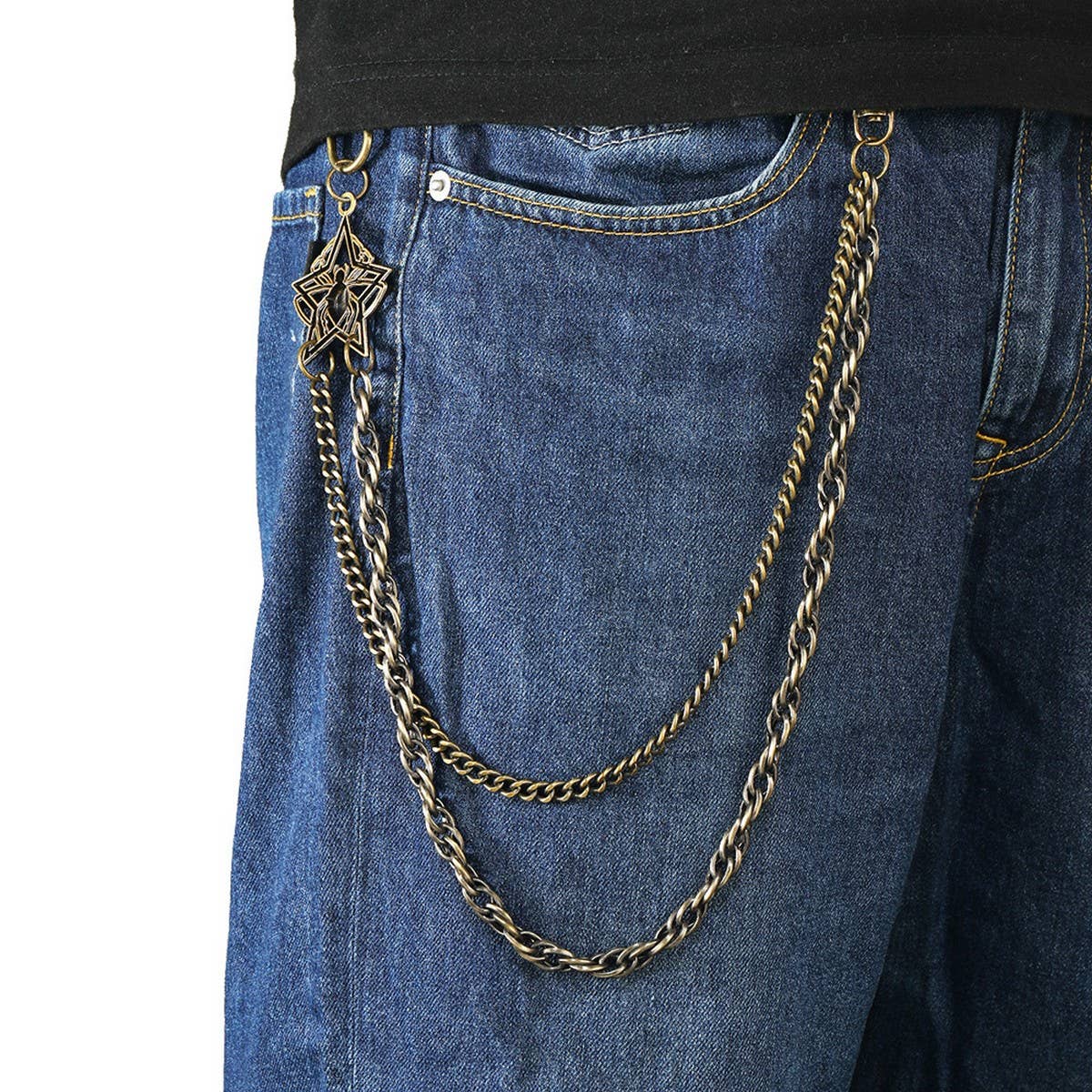 HIP HOP PUNK DOUBLE CHAIN PANTS CHAIN