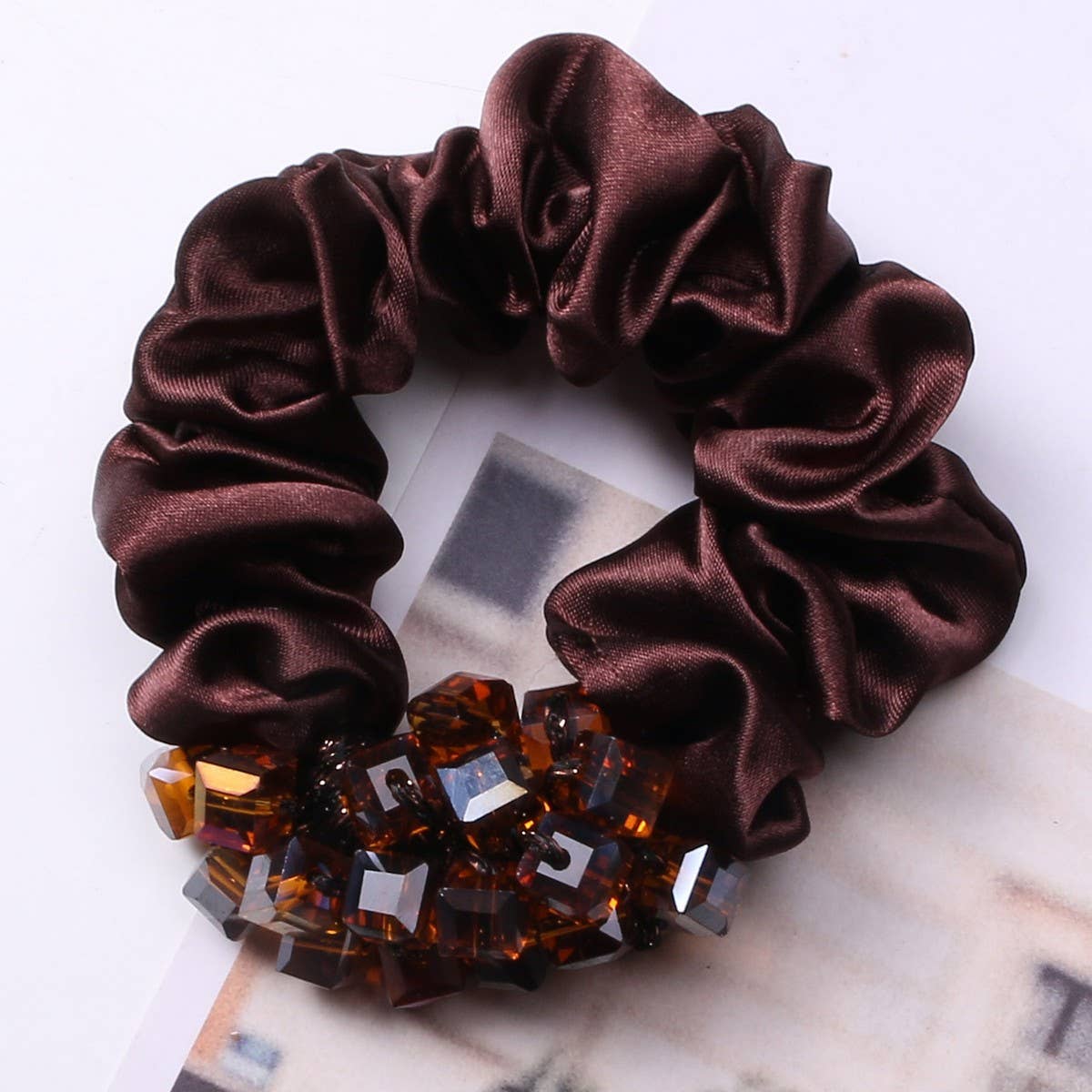 Elegant Crystal Scrunchie Fashion Hair Tie